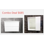 700mm Wall Hung Vanity with 700mm  Mirror Cabinet Combo Deal